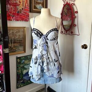 apt 9 blue black white bra bralette slip top